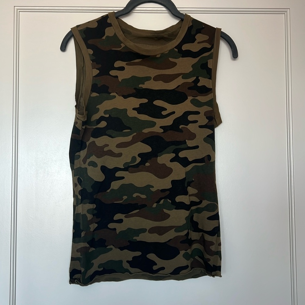 Nili Lotan cotton-Jersey tank - Camo - Size XS